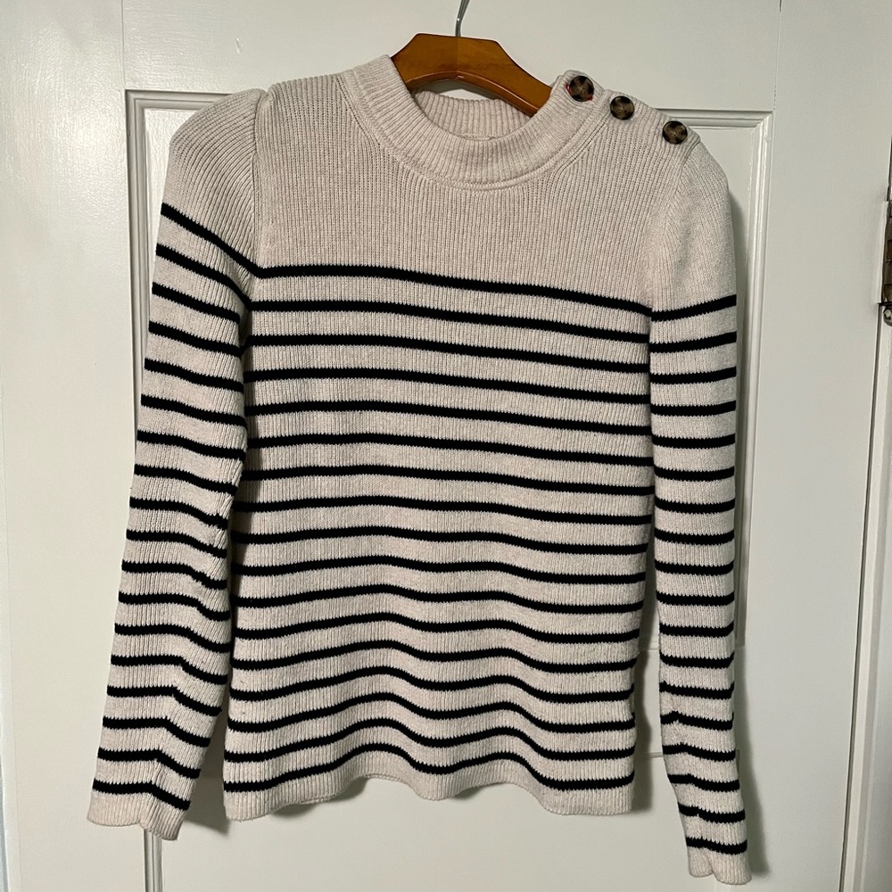 Gap Nautical Striped Button-Neck Sweater